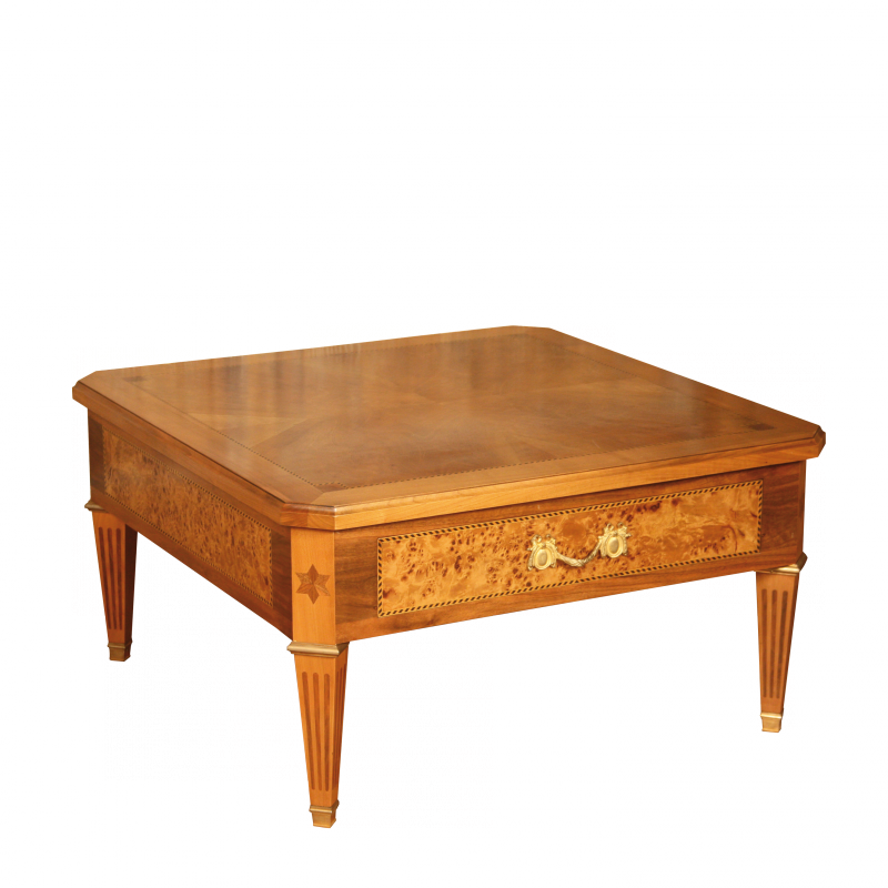 Table de salon Hache carré style Louis XVI