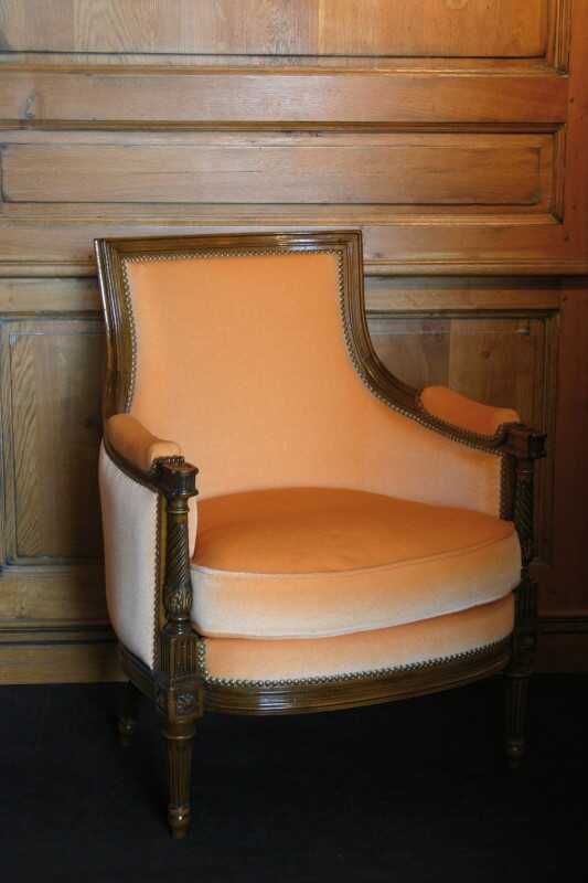 Bergère Lelarge moulurée style Louis XVI