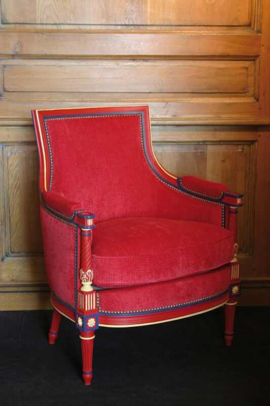 Bergère Lelarge moulurée style Louis XVI