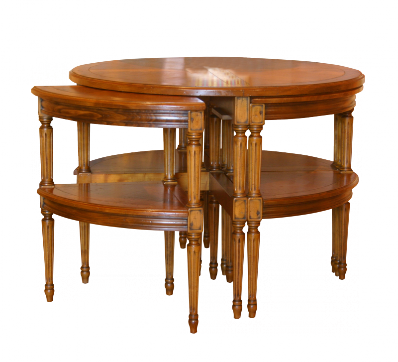 Table de salon Gigogne Cinq quarts de style Louis XVI