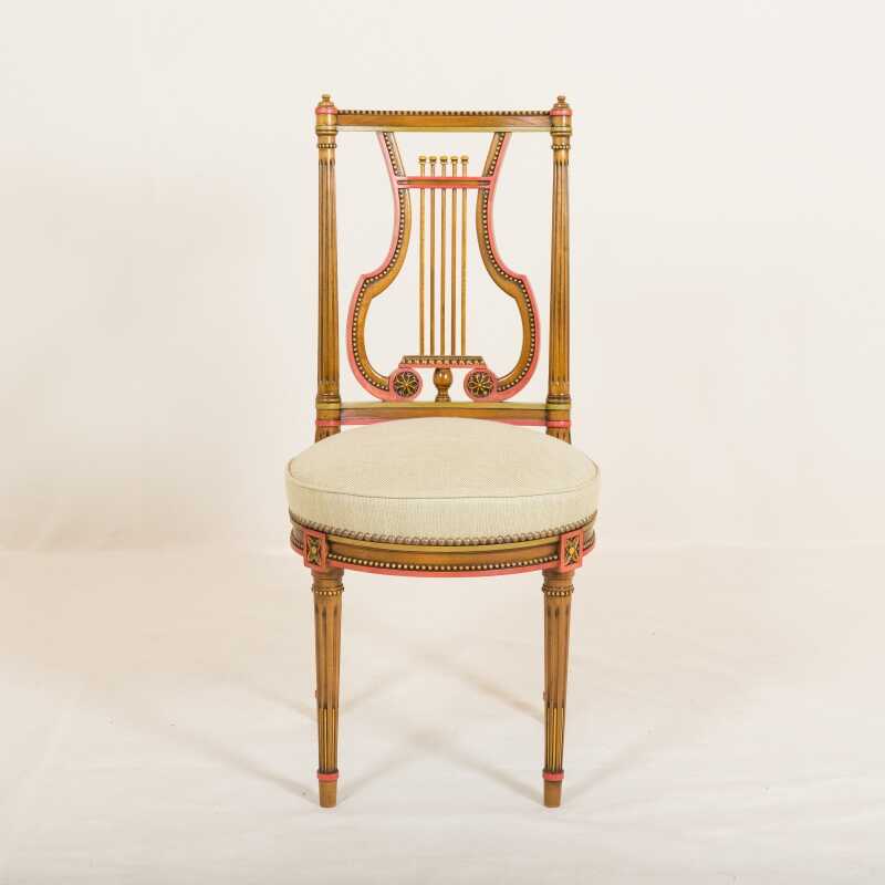 Chaise Pluvinet perlé style Louis XVI 